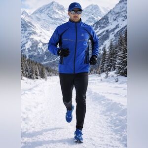 Salomon Men’s RS Warm Softshell Performance Jacket Long Sleeve Blue Size XL